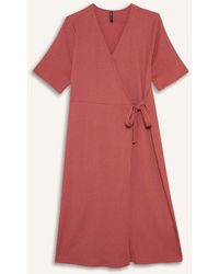 Defacto - Reguläre Passform, V-Ausschnitt, Zweireihiger Verschluss, Kurze Ärmel, Midi-Sommerkleid F3913Ax25Hs Für Damen - Lyst