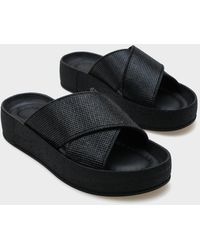 Capone Outfitters - Maren Cross Stone Banded Stone Detaillierte Hausschuhe Mit Keilabsatz Für Damen - Lyst