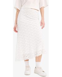 Defacto - Coool A-Linie Midi-Rock Mit Normaler Taille Und Gekämmtem Baumwollfutter Und Spitze E7655Ax25Sp Für Damen - Lyst
