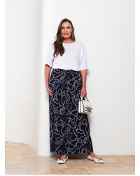 LC Waikiki - Gemusterter A-Linien-Rock Aus Viskose Mit Elastischer Taille Für Damen - Lyst