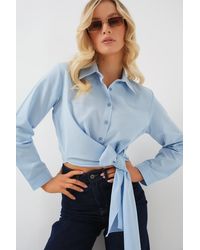 Bigdart - Langarmhemd Zum Binden 20325 – Blau Für Damen - Lyst