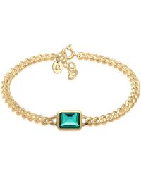Elli Jewelry - Armband panzerkette quarz edelstein grün 925er silber - Lyst