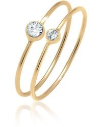 Elli Jewelry - Ring-Set Aus 925Er-Sterlingsilber Mit Exquisiten Basic-Kristallen Für Damen - Lyst