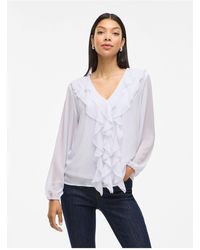 Vila - Oberteil Mit Langen Ärmeln Viane Gerüschtes Für Damen - Lyst
