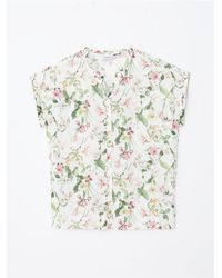 LC Waikiki - Bluse Mit Blumenmuster Und Ausgefranstem Kragen Für Damen - Lyst
