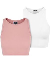 Urban Classics - 2Er-Pack Geripptes Crop-Top Für Damen - Lyst