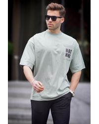 Madmext - Mintes oversize-t-shirt mit taschendetail - Lyst