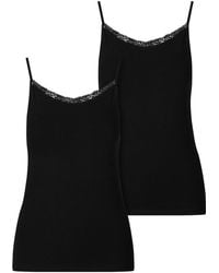Urban Classics - Ladies Basic Tank Top Cotton Lace 2-Pack Für Damen - Lyst