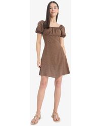 Defacto - Coool Mini-Kleid Aus Viskose Mit Quadratischem Ausschnitt Und Blumenmuster, Kurzärmelig, E0873Ax25Sp Für Damen - Lyst