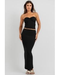 Madmext - Schwarzer Basic Langer Strickrock Für Damen - Lyst