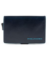 Piquadro - Blue square kreditkartenetui rfid leder 7 cm - Lyst