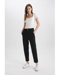 Defacto - Paperbag-Gabardine-Hose Mit Hoher Taillentasche – S2790Az24Sm Für Damen - Lyst