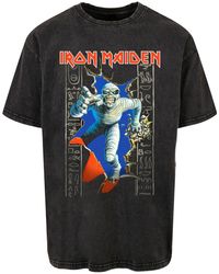 Merchcode - Powerslave Mummy Wall Break Acid Washed Oversize-T-Shirt Für Herren - Lyst
