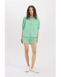 Defacto - Popeline-Shorts Mit Hoher Taille Und Kurzem Bein Für Damen - Lyst