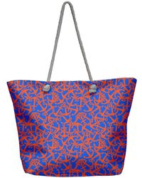 C&City - Strandtasche mit digitaldruck c15040 burgund/blau - Lyst