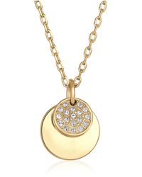 Elli Jewelry - Halskette plättchen kristalle elegant farbe silber - Lyst