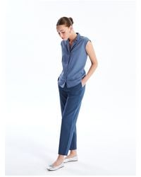 LC Waikiki - Lcw Gerade Hose Aus Leinenmischung, Bequeme Hose Mit Elastischem Bund Für Damen - Lyst