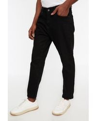 Trendyol - Schwarze, Schmale, Geschnittene Jeans Aus Dehnbarem Stoff Für Herren - Lyst