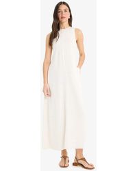 Defacto - Basic Basic Leinen-Mischung Ärmelloses Maxi-Sommerkleid Mit Rundhalsausschnitt Und Taschen E6022Ax25Sm Für Damen - Lyst