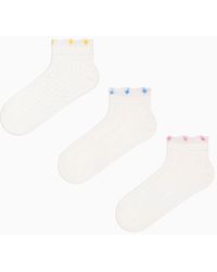 Penti - Weiße 3-Teilige Booties-Socken Mit Tüllblumen Für Damen - Lyst