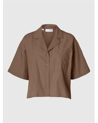 SELECTED - Crop-Bluse Kurzarm Für Damen - Lyst