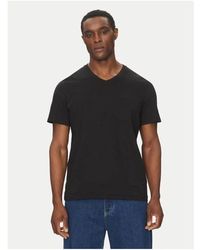 Calvin Klein - Schwarzes T-Shirt Aus Baumwolle Mit Schmalem V-Ausschnitt Und Kurzen Ärmeln -Ub1 Für Herren - Lyst