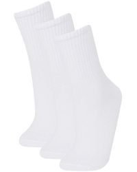 Defacto - Bequeme Elastische 3-Teilige Lange Baumwollsocken F2465Axns Für Damen - Lyst