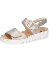 Waldläufer - Komfort Sandalen Willow 955004 131 Goldfarben 070 Lack Für Damen - Lyst