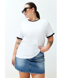 Trendyol - Es boyfriend-strick-t-shirt mit farbblockdetails tbsss24bf00012 - Lyst