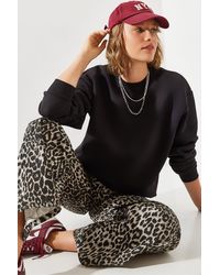 Bianco Lucci - Sweatshirt Mit Rundhalsausschnitt – Raster-Basic-Modell Für Damen - Lyst