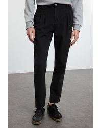 Trendyol - Schwarze Gabardine-Hose – 100 Baumwolle, Doppelbatterie, Ballon-Passform Für Herren - Lyst