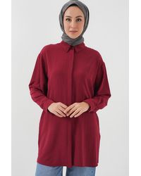 Bigdart - Langes Hemd-Tunika 5945 – Weinrot Für Damen - Lyst