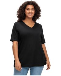 Sheego - Große größen t-shirt mit doppellagigem vorderteil - Lyst