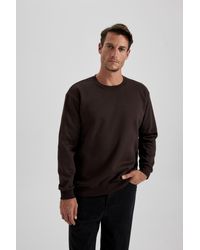 Defacto - Basic-sweatshirt mit rundhalsausschnitt in oversize-passform - 2xl - Lyst