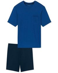 Schiesser - Schlafanzug-set – kurz, rundhals-ausschnitt, baumwolle - Lyst