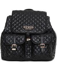 Guess - Schwarzer Rucksack Mit Kordelzug, 13 X 27 X 26 Cm Für Damen - Lyst