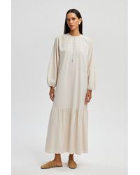 Touché Privé - Kleid Mit Leinenstruktur Und Flachem Rock Für Damen - Lyst