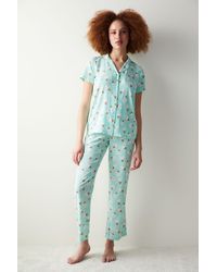 Penti - Pyjama-set mit hemd und hose in eiscreme-mint - Lyst