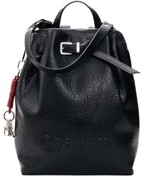 Desigual - Mittlerer Rucksack Mit Halbem Logo - Lyst
