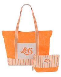 Lois - Borsa Da Spiaggia A Righe, Beauty Case Arancione - Lyst