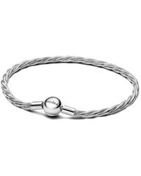 PANDORA - Geflochtene Schlangenkette Mit Rundem -Verschluss 593757C00 - Lyst