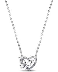 PANDORA - Collana Con Ciondolo A Forma Di Cuore E Farfalla Intrecciati 394477C01 - Lyst