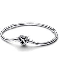 PANDORA - Moments Schlangenkettenarmband Mit Glänzendem Infinity-Herzverschluss 592645C01 - Lyst