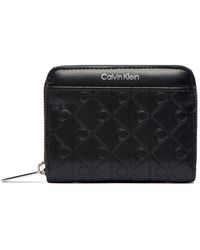 Calvin Klein - Geldbörse Mit Reißverschluss Und Geprägtem, Ikonischem Logo - Lyst
