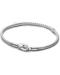 PANDORA - Bracciale Moments Con Catena E Chiusura Borchiata 593681C00 - Lyst