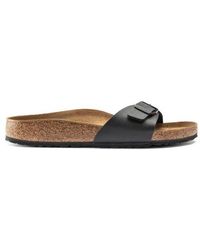 Birkenstock - Madrid Schwarze Birko-Flor-Sandale Mit Einem Riemen – - Lyst