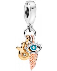 PANDORA - Spiritualitäts-Anhänger-Charm-Hand Von Hamsa, Allsehendes Auge Und Feder 768785C01 - Lyst
