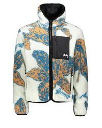 Stussy Synthetic Floral Sherpa Hood Jacket for Men | Lyst