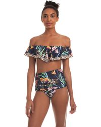 Trina Turk Fiji Floral Mix High Waist Bottom - Midnight Blue / 8