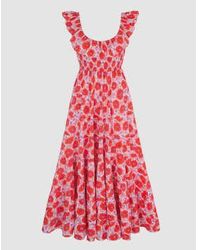 Pink City Prints - Geranium Poppy Susie Dress - Lyst